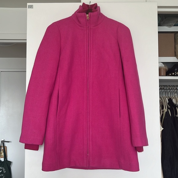 J. Crew Hot Pink Italian Wool Coat - Picture 3 of 6
